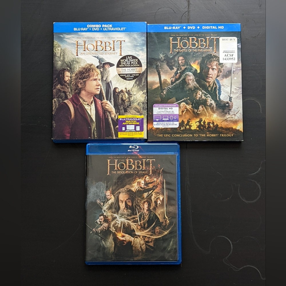The Hobbit Trilogy Blu-ray & DVD Set - All 3 Movies, 3 Discs Each, No Di…